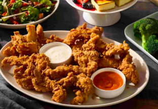 Firebirds Wood Fired Grill signature dishes Chicken Tenders
Whiskey BBQ BaconBurger
HangoverBurger